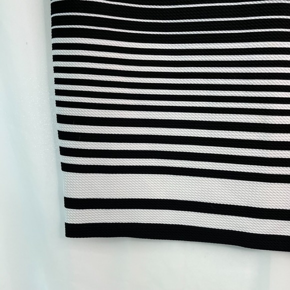 Cato Pencil Skirt Womens Large Black White‎ Striped Stretch Pull On Business - Picture 6 of 10